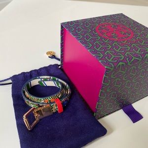 Tory Burch Double-Wrap Logo Stud Bracelet